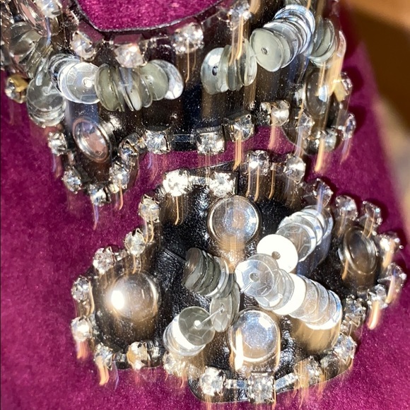 Plum velvet shoe booties - Picture 9 of 10